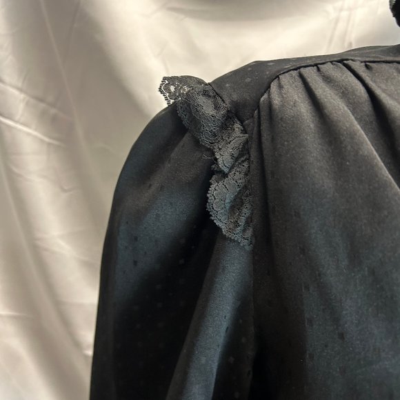 Vintage Givenchy Intimate Black Polka Dot Bed Jacket Size Medium - Picture 6 of 13